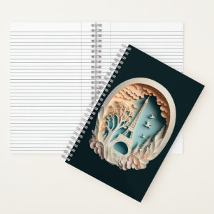Paris Faux Papercut Style Carnet spiral