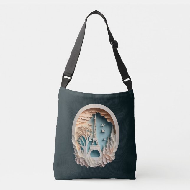 Paris Faux Papercut Style Sac à crosse (Devant)