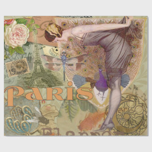 Paris Flapper Art Deco Vintag Geschenkpapier
