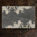 Paris Floral Vintag Ephemera Script Decoupage Seidenpapier<br><div class="desc">Vintager schwarzer Chalkboard-Hintergrund mit einer eleganten französischen Blumengrenze,  die von Audrey Jeanne Roberts,  einem international anerkannten Künstler und Designer,  in Ölpastellfarben gemalt wurde. Cremefarbene weiße Blumensträuße und Tücher sind perfekt für die Dekoration von Möbeln,  um die Textur und das Interesse zu erhöhen. Urheberrecht.</div>