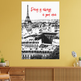 Paris Foto Dekoration in Schwarz und Weiß mit Zita Leinwanddruck