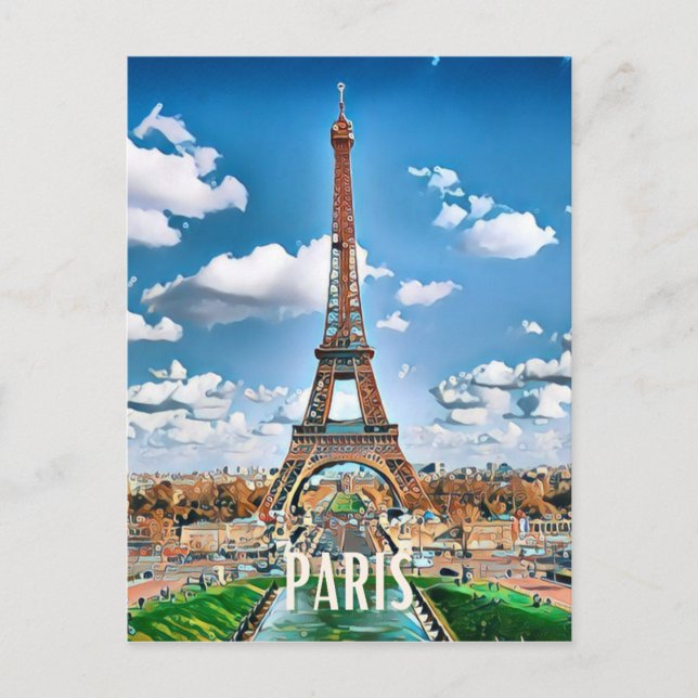 Paris Foto Vintage Postkarte (Vorderseite)