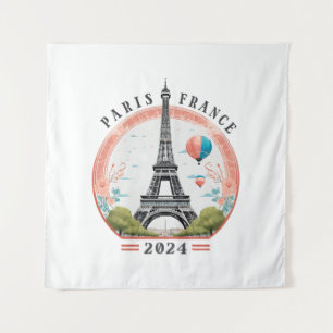 Paris France 2024 Tapestrys, Eiffelturm Wandteppich