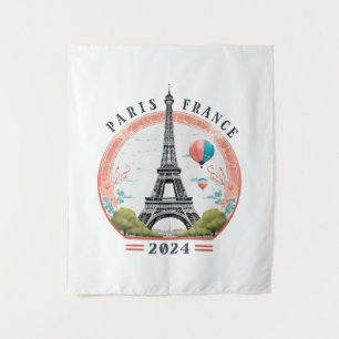 Paris France 2024 Tapestrys, Eiffelturm Wandteppich