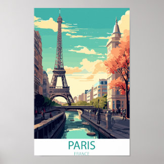 Paris France, Affiche de voyage de la Tour Eiffel