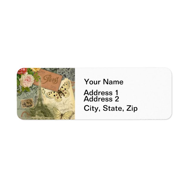 Paris France Antique Artwork Collage Eiffel Franzö (Vorne)