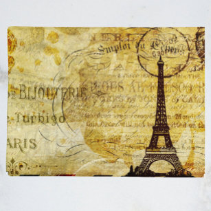 Paris France Decoupage Vintag Ephemera Seidenpapier