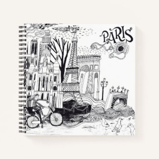 Paris France Doodle Notizbuch