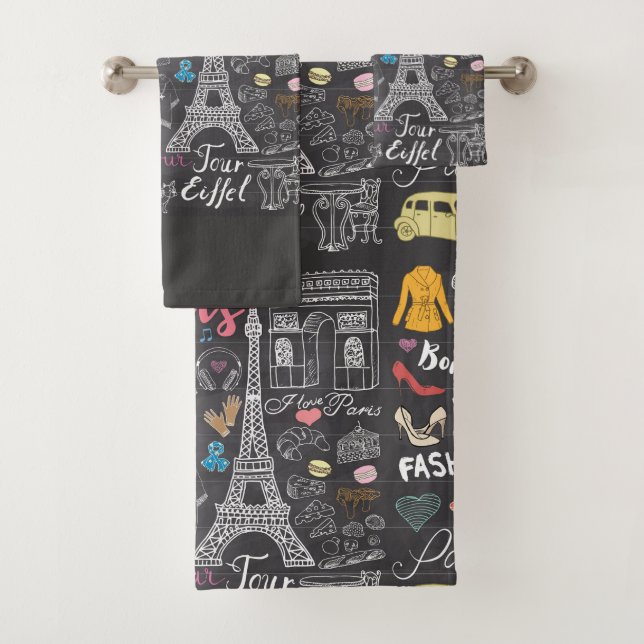 Paris France Eiffel Tower Badhandtuch Set (Insitu)
