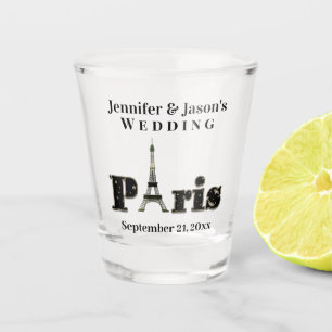 Paris France Eiffel Tower Gastgeschenk Hochzeit Schnapsglas