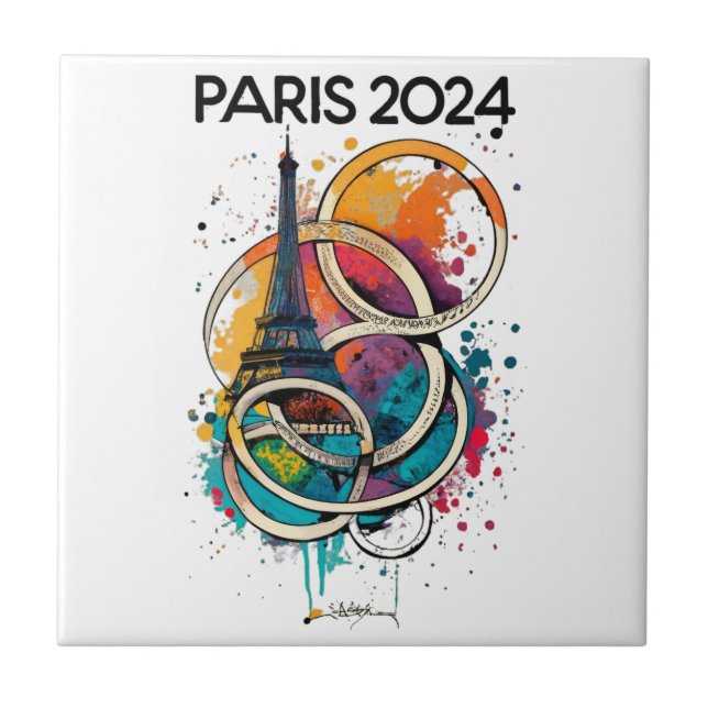 Paris France Eiffel Tower Gift Fliese (Vorderseite)