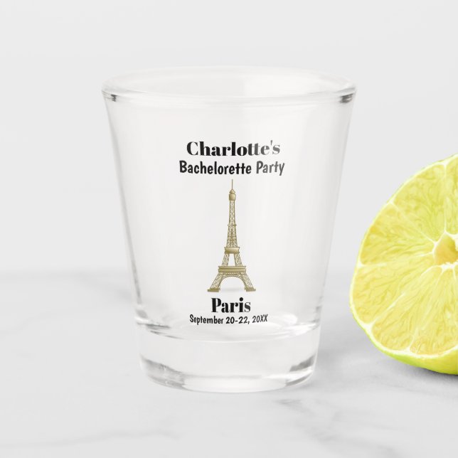 Paris France Eiffel Tower Junggeselinnen-Abschied  Schnapsglas (Vorderseite)