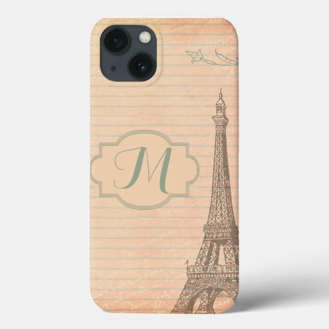 Paris France Eiffel Tower Monogram IPAD Mini Case (Rückseite)