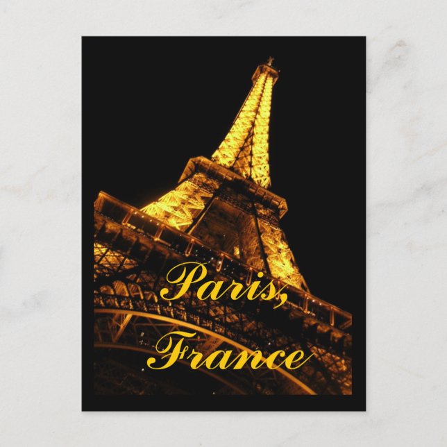 Paris France Eiffel Tower Postcard Postkarte (Vorderseite)