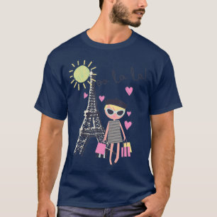 Paris France Eiffel Tower Retro Souvenir Geschenk T-Shirt