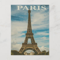 Paris France Eiffel Tower Travel Postcard