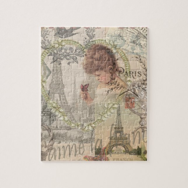 Paris France Hübsch Girl Eiffel (Vertikal)
