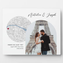 Paris France Map Wedding Verlobung Foto Gift