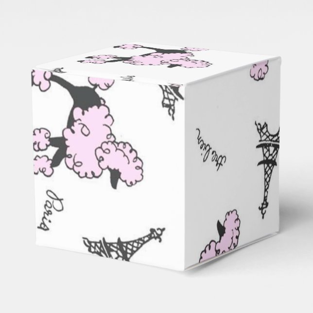 Paris France Poodle Gefallen Geschenkboxen Geschenkschachtel (Vorderseite)