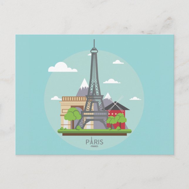 Paris France Post Card Postkarte (Vorderseite)