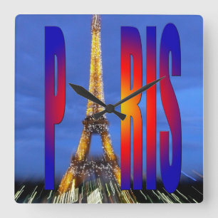 Paris France Quadratische Wanduhr
