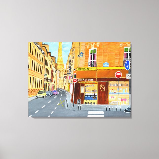 Paris France, Rue. Impression de toile Saint-Domin (Recto)