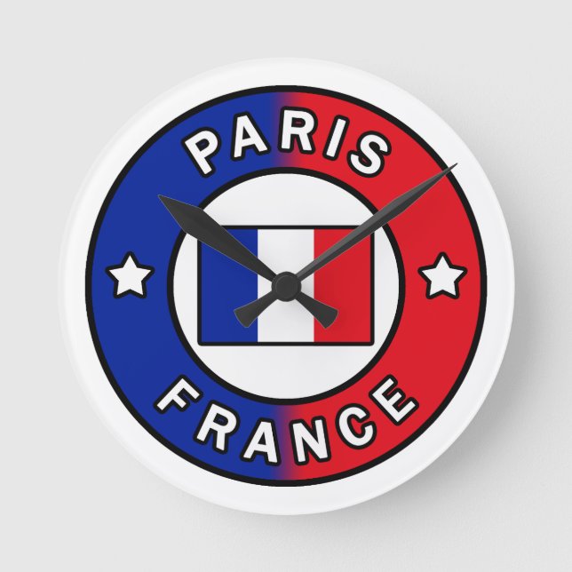 Paris France Runde Wanduhr (Vorderseite)