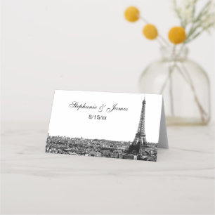Paris France Skyline #1 BW Escort Cards Platzkarte