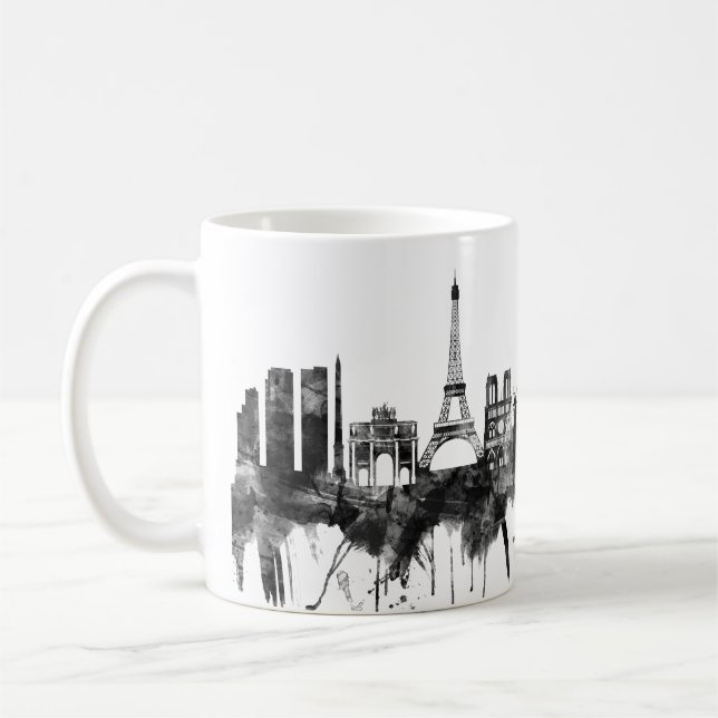 Paris France Skyline BW Kaffeetasse (Links)