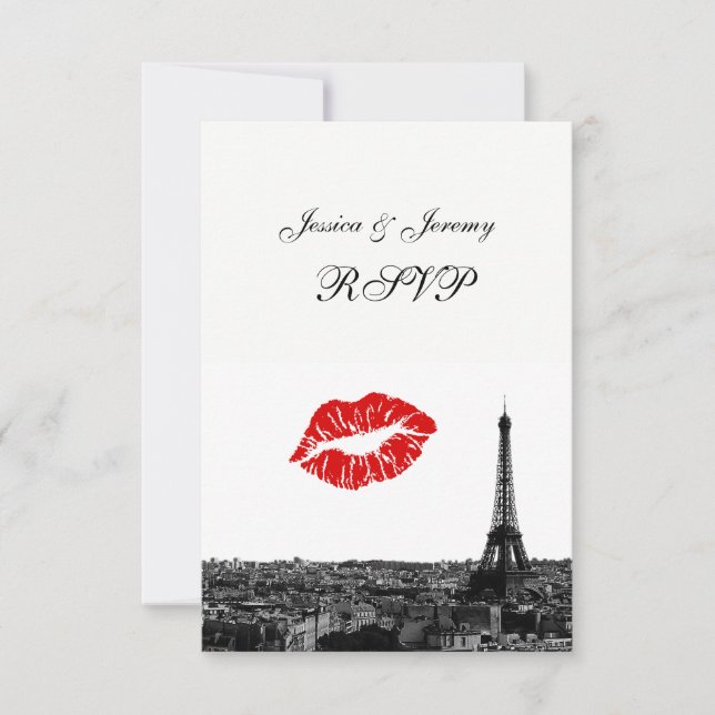 Paris France Skyline Kiss #1 BW RSVP #1 (Devant)