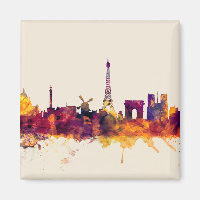 Paris France Skyline Magnet (Vorne)