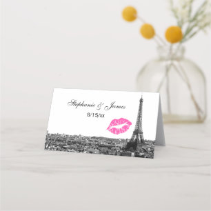 Paris France Skyline Pink Kiss #1 BW Escort Cartes