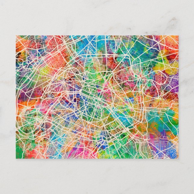 Paris France Street Map Postkarte (Vorderseite)