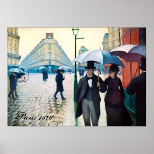 Paris France Street Scainy Day Poster