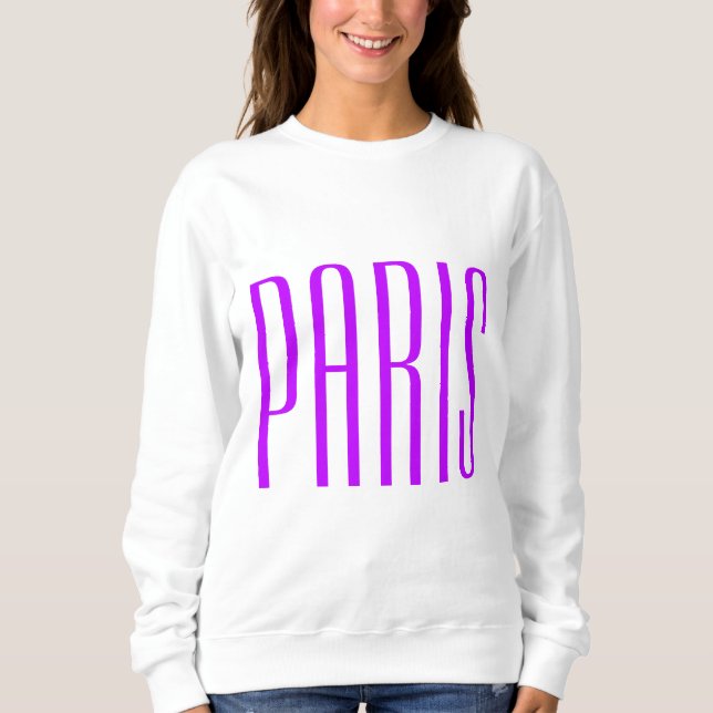 Paris France sweater neon lilac Sweatshirt (Vorderseite)