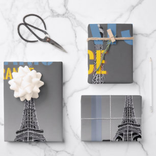 Paris France Throw Pillow Geschenkpapier Set