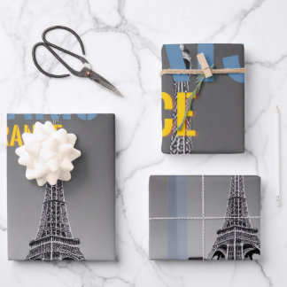 Paris France Throw Pillow Geschenkpapier Set