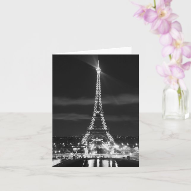 PARIS France TOUR EIFFEL Carte de voeux Ville Lumi (Orchidée)