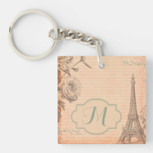 Paris France Tour Eiffel Porte - clé Monogramme Sh