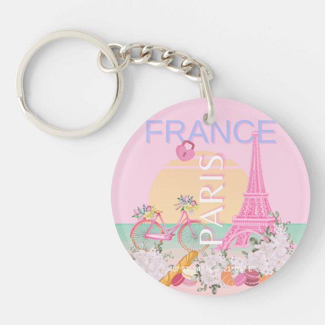 Paris, France, Travel Art, Preppy, Pastel, Rose (Devant)