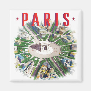 Paris France Vintage Voyage Magnet