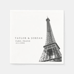 Paris France Wedding Eiffel Tower Paper Napkin Serviette