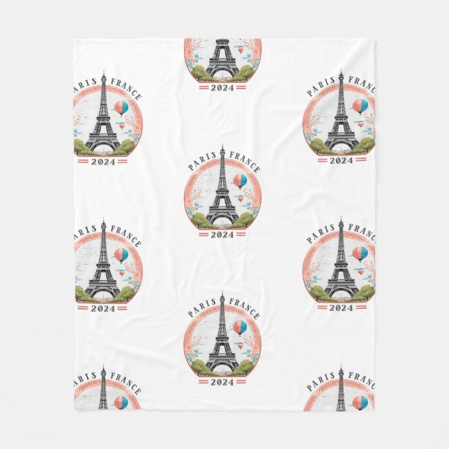 Paris Frankreich 2024 Fleece Blankets, Eiffelturm (Vorderseite)