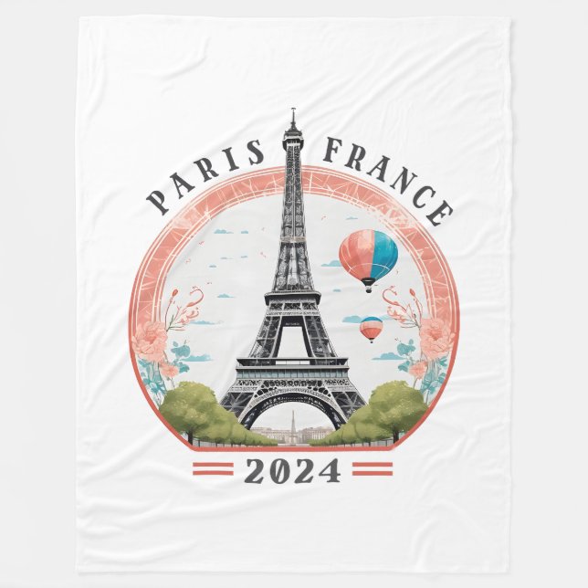 Paris Frankreich 2024 Fleece Blankets, Eiffelturm (Vorderseite)