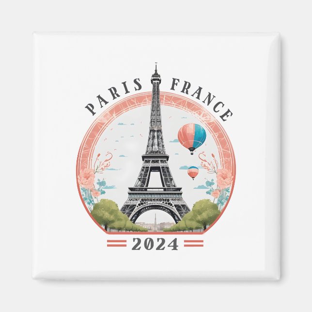 Paris Frankreich 2024 Fleece Blankets, Eiffelturm Magnet (Vorne)