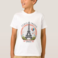 Paris Frankreich 2024 Kinder T - Shirt, Paris Fran