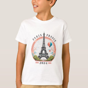 Paris Frankreich 2024 Kinder T - Shirt, Paris Fran T-Shirt