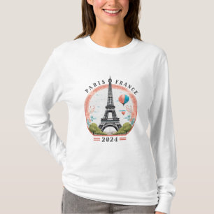 Paris Frankreich 2024 Women's Long Sleeve Shirt, P T-Shirt
