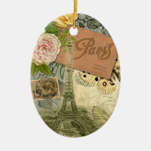 Paris Frankreich Antike Kunst Collage Eiffel Franz Keramikornament
