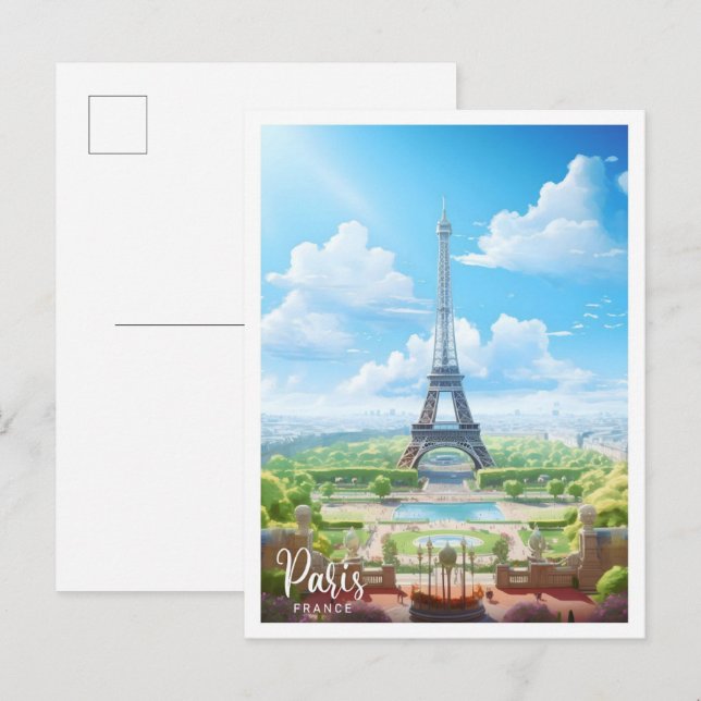 Paris Frankreich Art Vintage Postkarte (Vorne/Hinten)